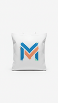 Graphic cotton tote bag with modern blue logo